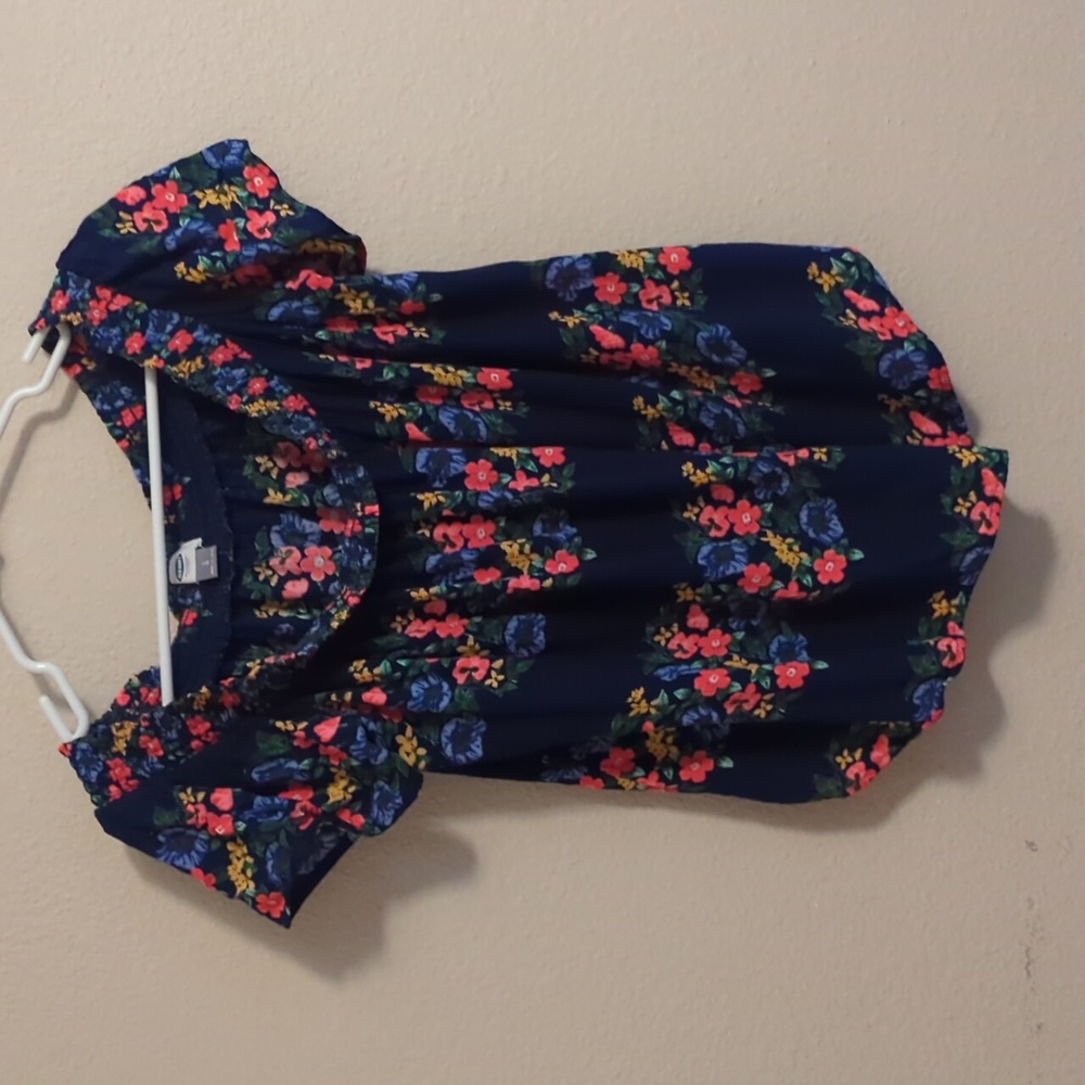 Old Navy Blue Off Shoulder Top, Large